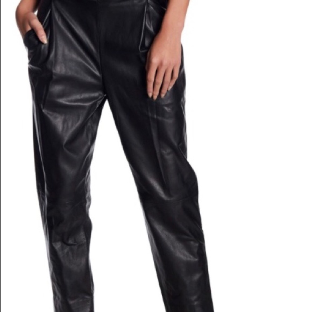 Vince Leather Straight Leg Pant